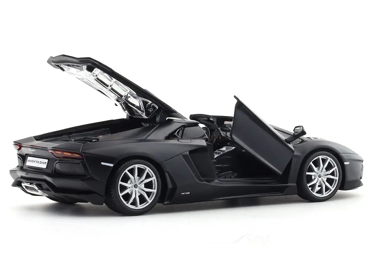 Lamborghini Aventador Roadster matte black 1:24 Maisto licensed diecast Scale Model car collectible view 7