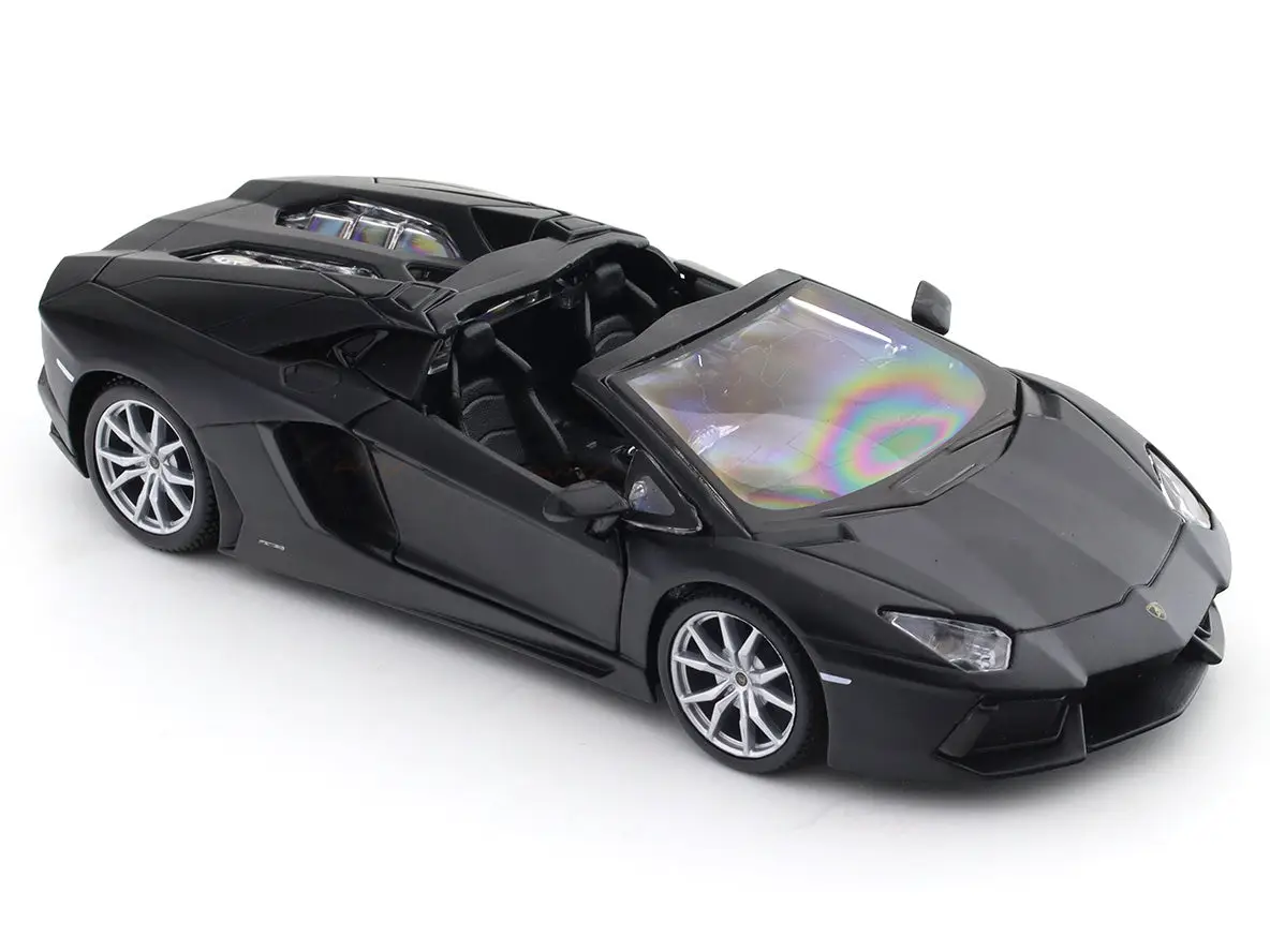 Lamborghini Aventador Roadster matte black 1:24 Maisto licensed diecast Scale Model car collectible view 8