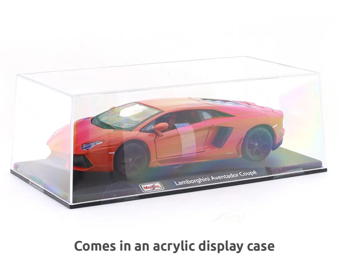 Lamborghini Aventador Coupe with Acrylic Case 1:24 Bburago Licensed Diecast Scale Model Car Collectible view 2