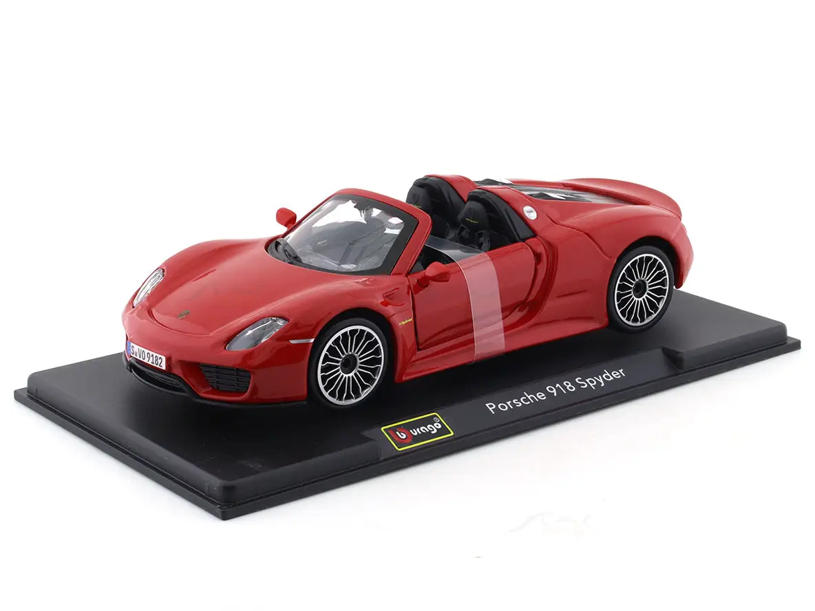 Porsche 918 Spyder red 1:24 Bburago licensed diecast Scale Model car view 9