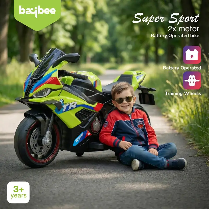 Baybee BTR Baby Battery Operated Bike for Kids yellow view 6
