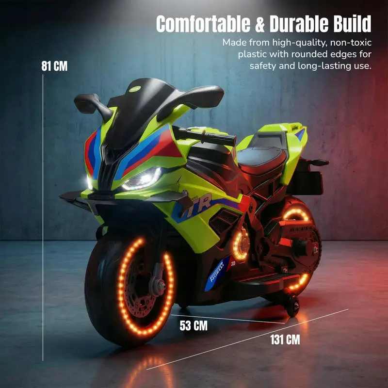 Baybee BTR Baby Battery Operated Bike for Kids yellow view 8