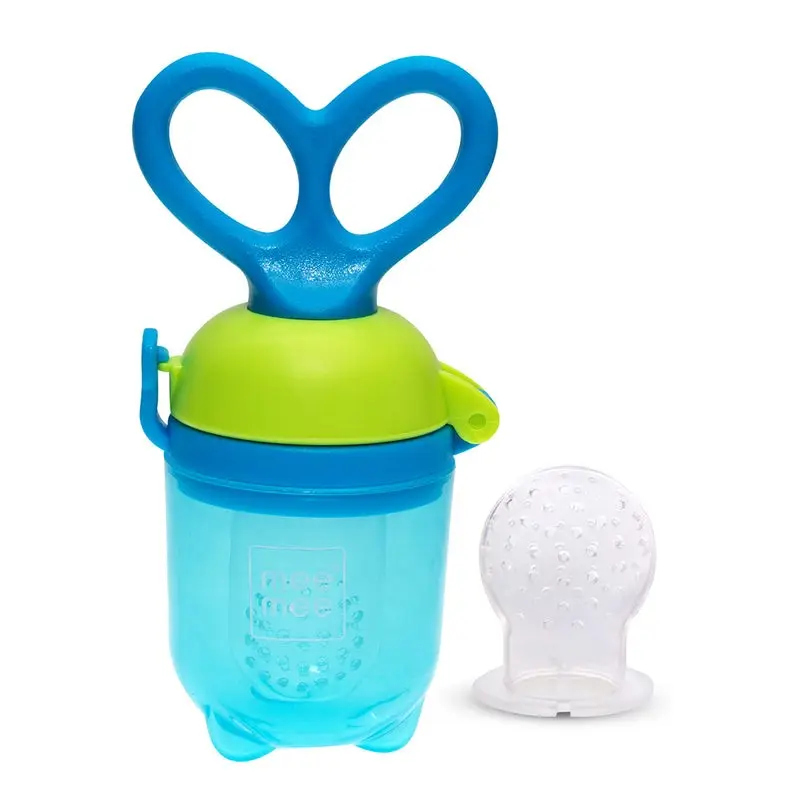 Nee Mee Advanced Fruit & Food Nutritional Feeder With Feed Pusher BPA Free (Blue)