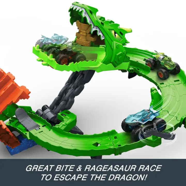 Hot Wheels Monster Trucks Dragon Duel Playset JFRO6 view 3