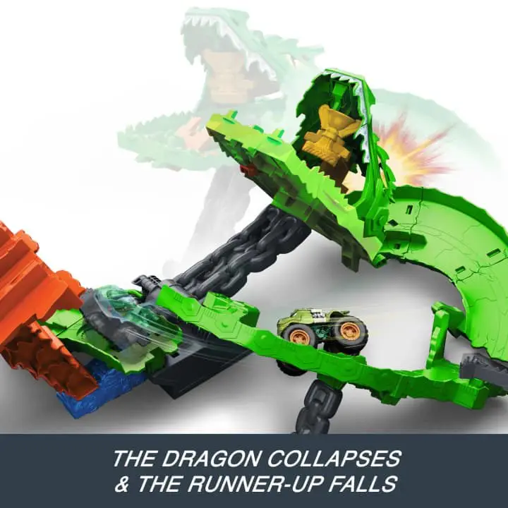 Hot Wheels Monster Trucks Dragon Duel Playset JFRO6 view 4