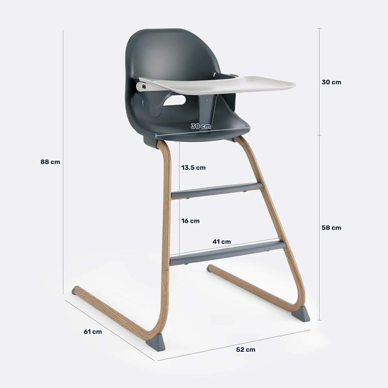 Growgether Gravity Ergonomic High Chair for Baby with 5-Point Safety Harness & Removable Food Tray | Easy to Clean with 1-Click Installation Safety Certified (6 Months-5 Years) 1 Year Warranty view 2
