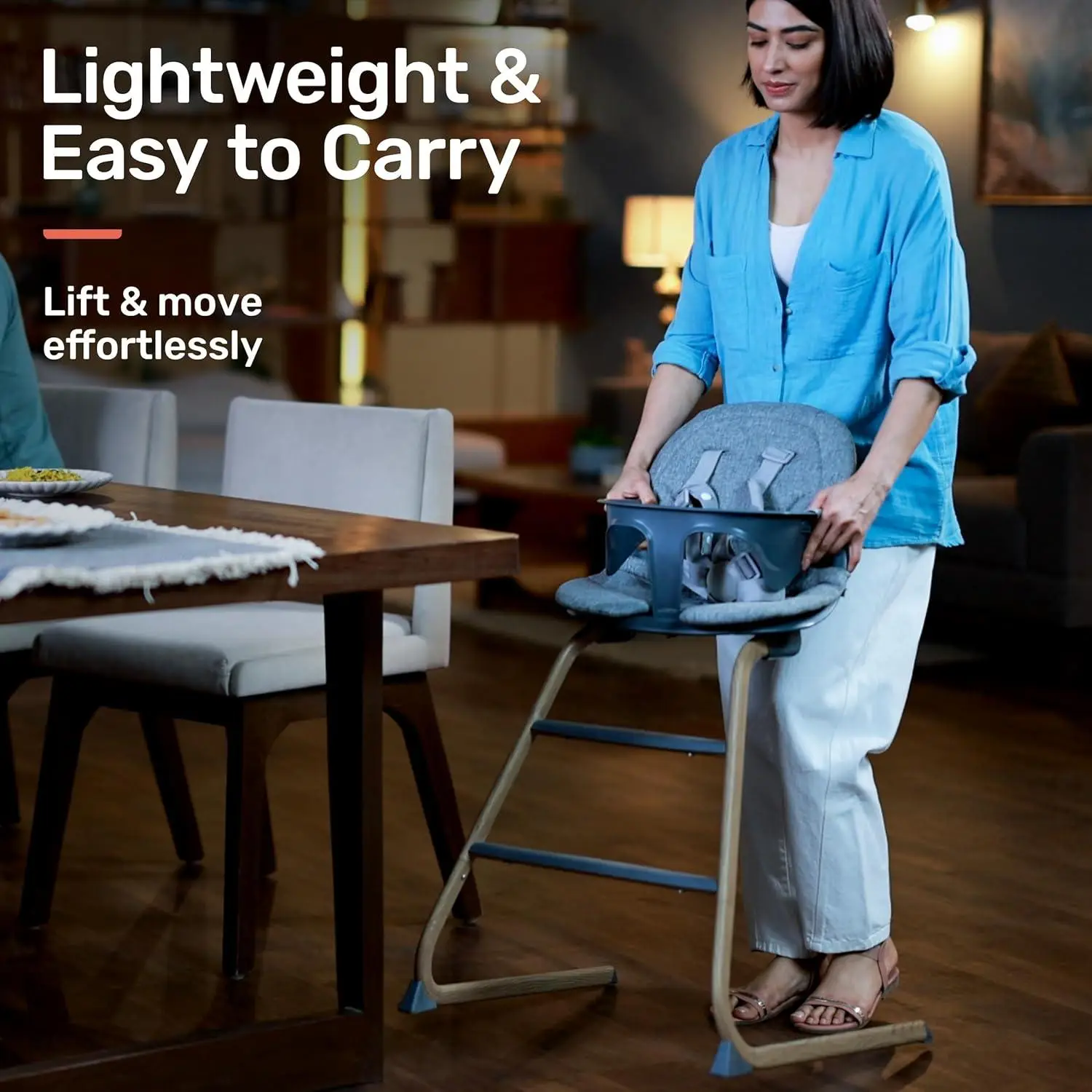 Growgether Gravity Ergonomic High Chair for Baby with 5-Point Safety Harness & Removable Food Tray | Easy to Clean with 1-Click Installation Safety Certified (6 Months-5 Years) 1 Year Warranty view 5