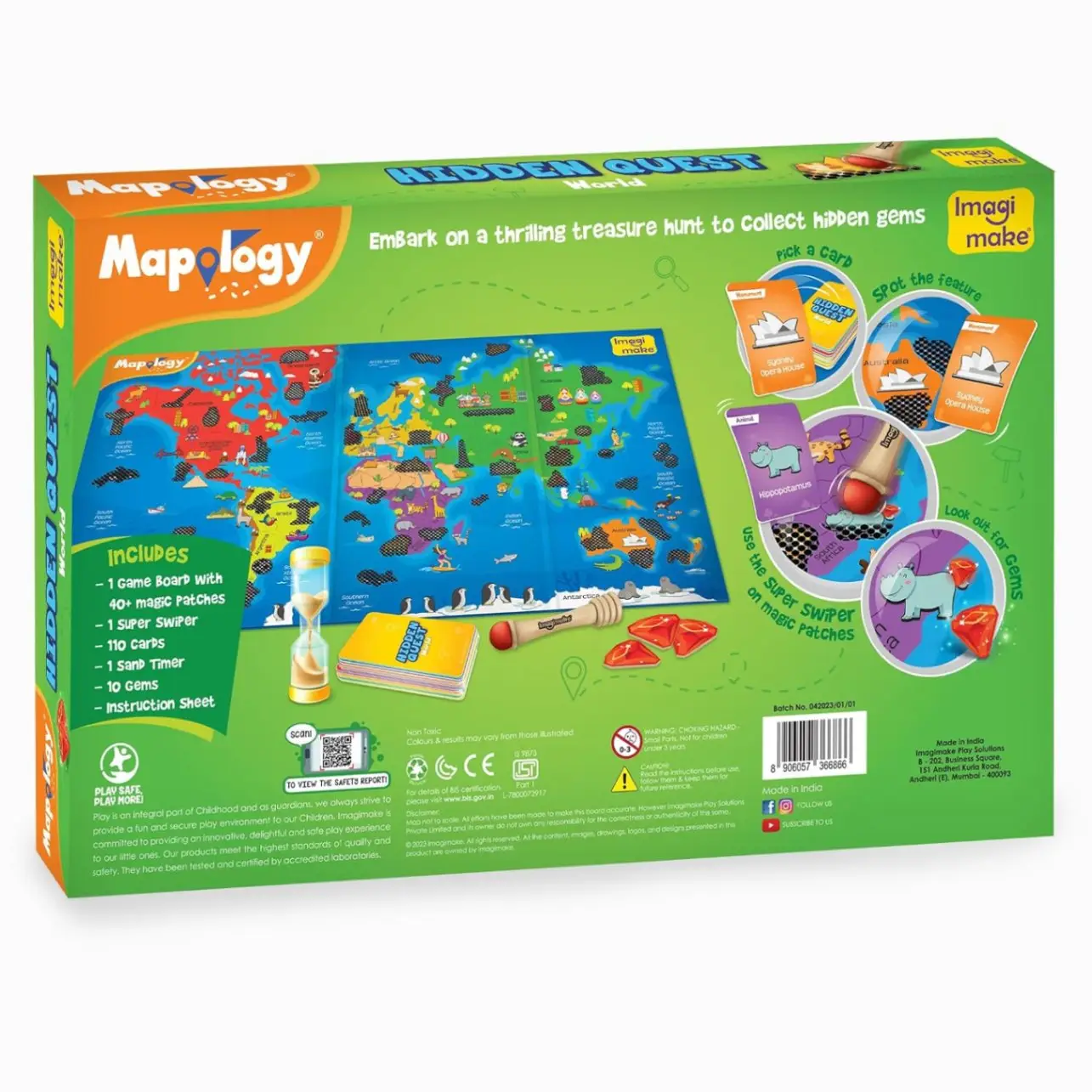 Imagimake Kids Mapology Hidden Quest Board Game view 3