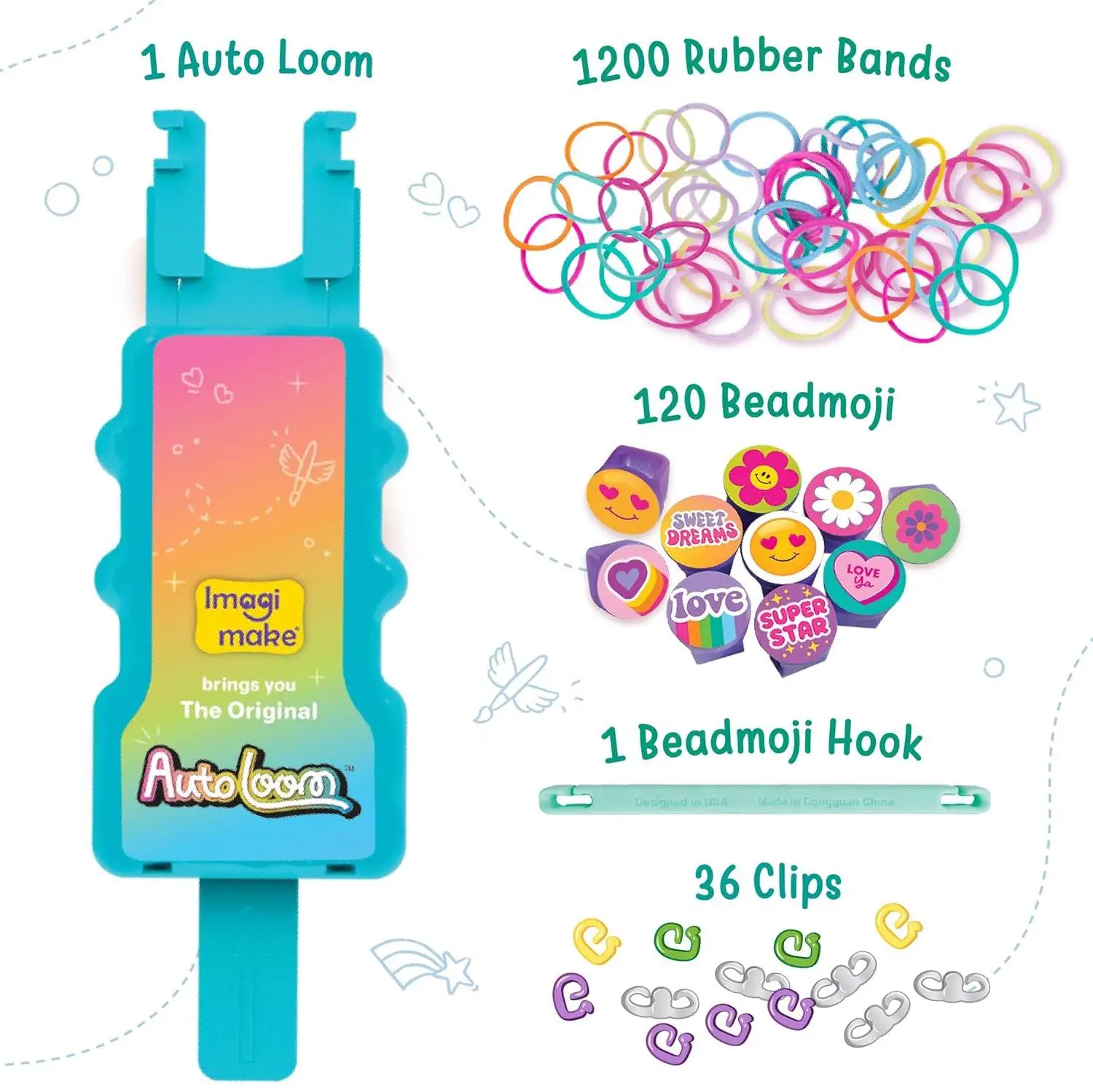 Imagimake Rainbow Loom Beadmoji Bracelet Making Kit | 1200+ Colourful Bands & Beadmoji Beads with Auto Loom Tool | DIY Art & Craft Kit | Creative Gift for Kids 7+ view 8