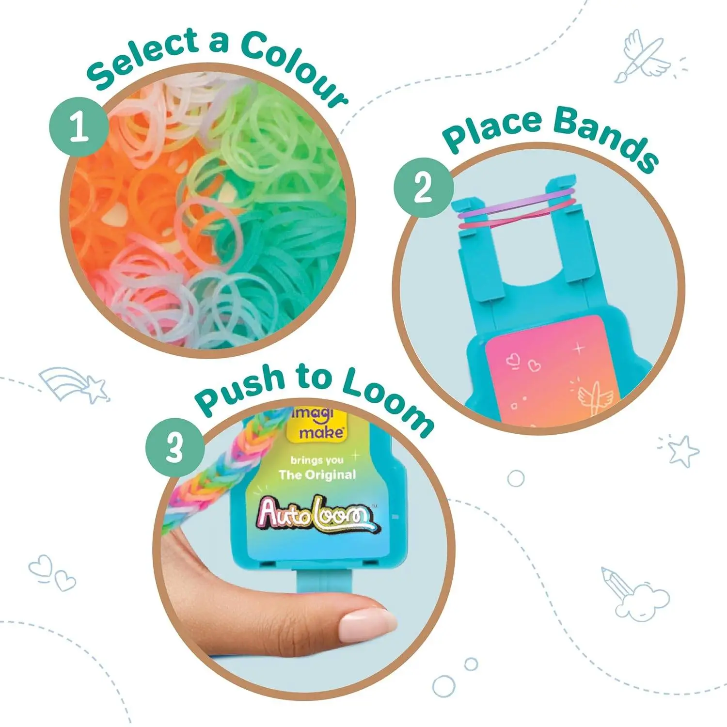 Imagimake Rainbow Loom Combo Kit | 2700+ Bands, Beads, Charms with Auto Loom Tool | DIY Art & Craft kit | Creative Gift for Girls Age 7+ view 2