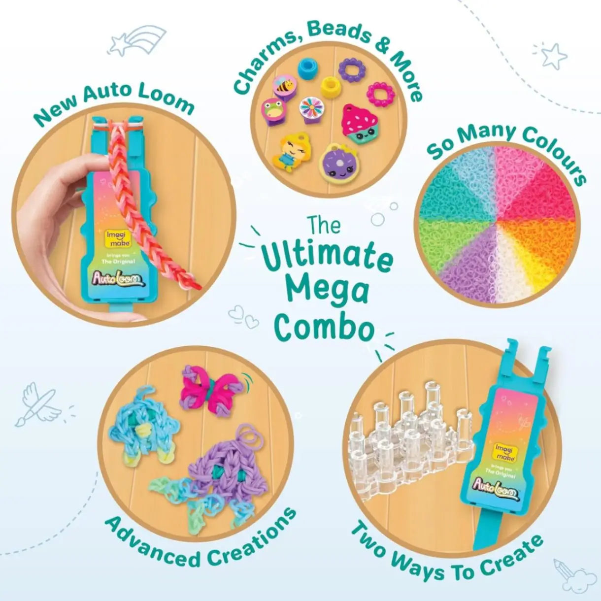 Imagimake Rainbow Loom Combo Kit | 2700+ Bands, Beads, Charms with Auto Loom Tool | DIY Art & Craft kit | Creative Gift for Girls Age 7+ view 5