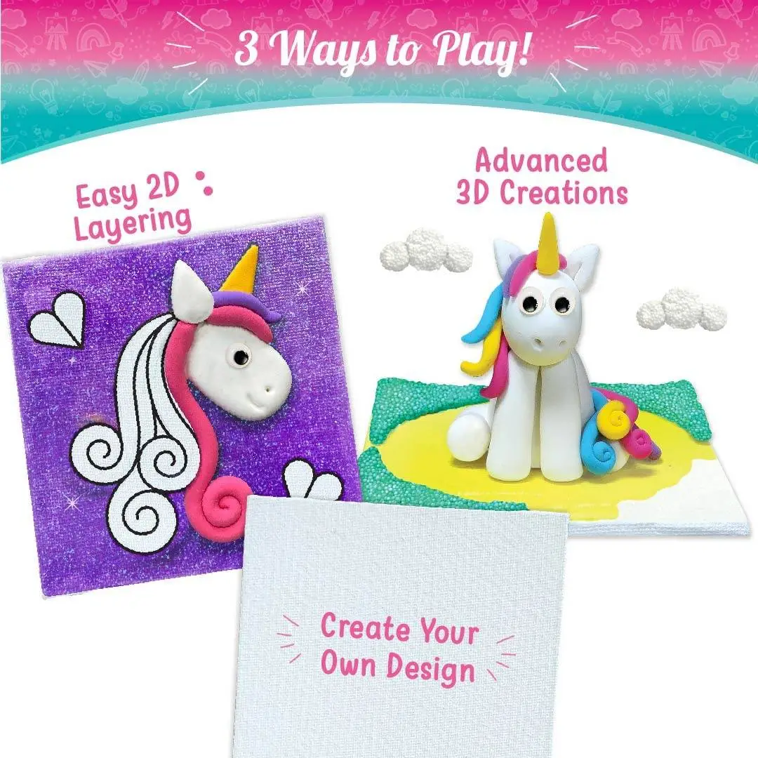 Imagimake Clay Murals - Unicorn - Modelling Clay & Glass Paint - 5 Designs - Art & Craft Kit - Age 5 Years+, Multicolor view 5
