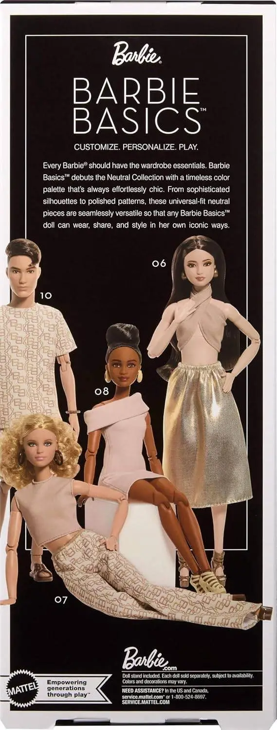 Barbie Basics Model Collector Fashion Doll 07 with Blonde Hair & White Print Pants, Universal-fit Fashions & Posable Body view 5