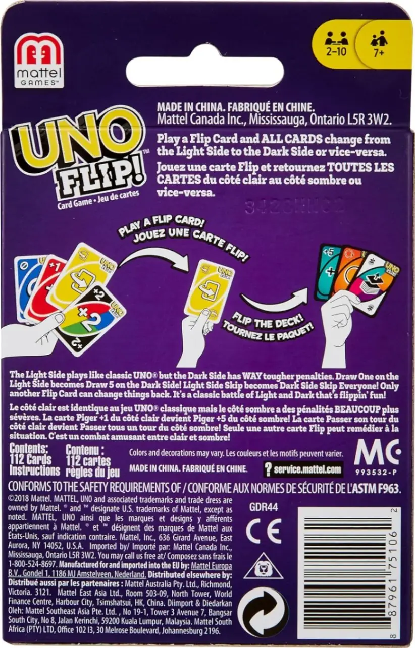 UNO Kid Mattel Games Uno Flip Side Card Game, Multi Color view 6