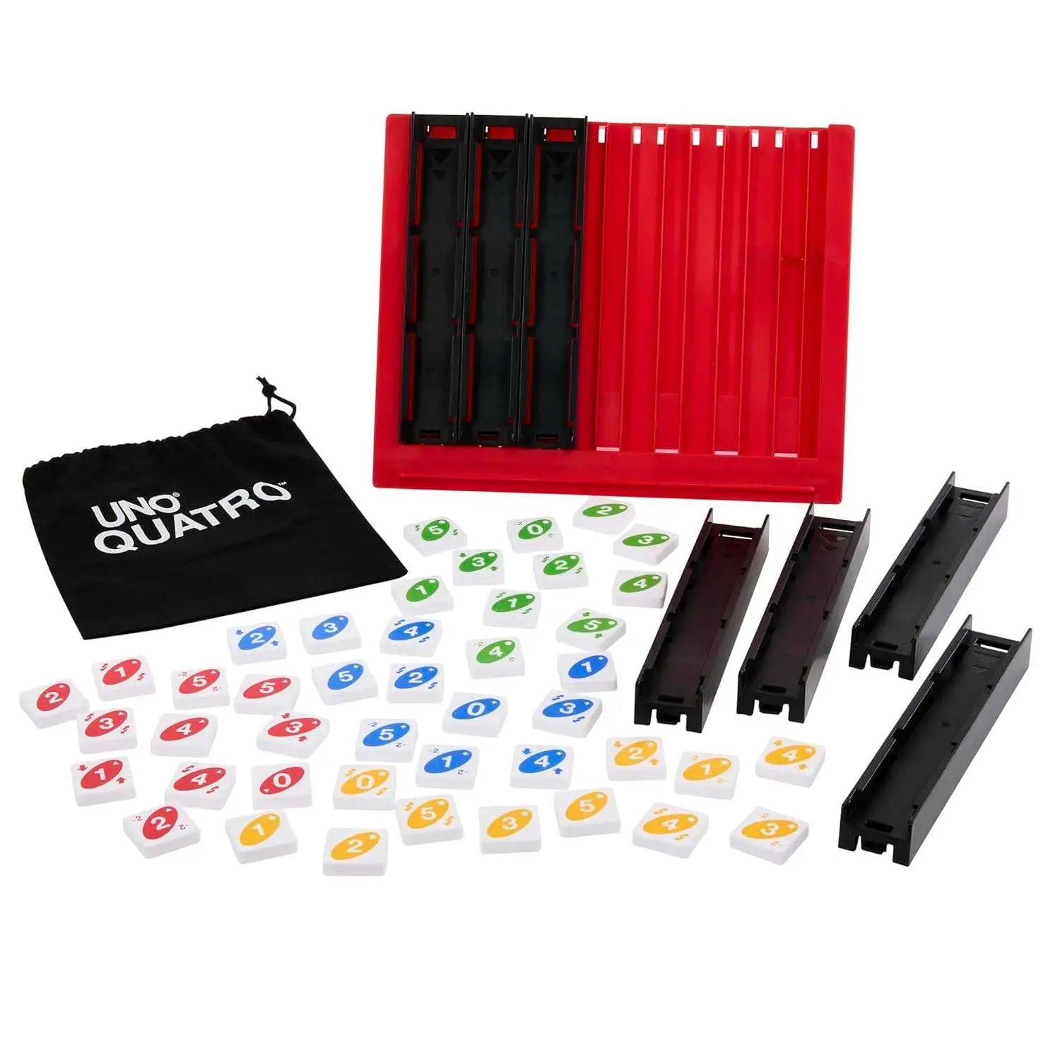 Mattel Games UNO Quatro Game with Colored Tiles & Plastic Grid for Adult, Family & Parties, 2 to 4 Players Ages 7 Years Old & Up view 3