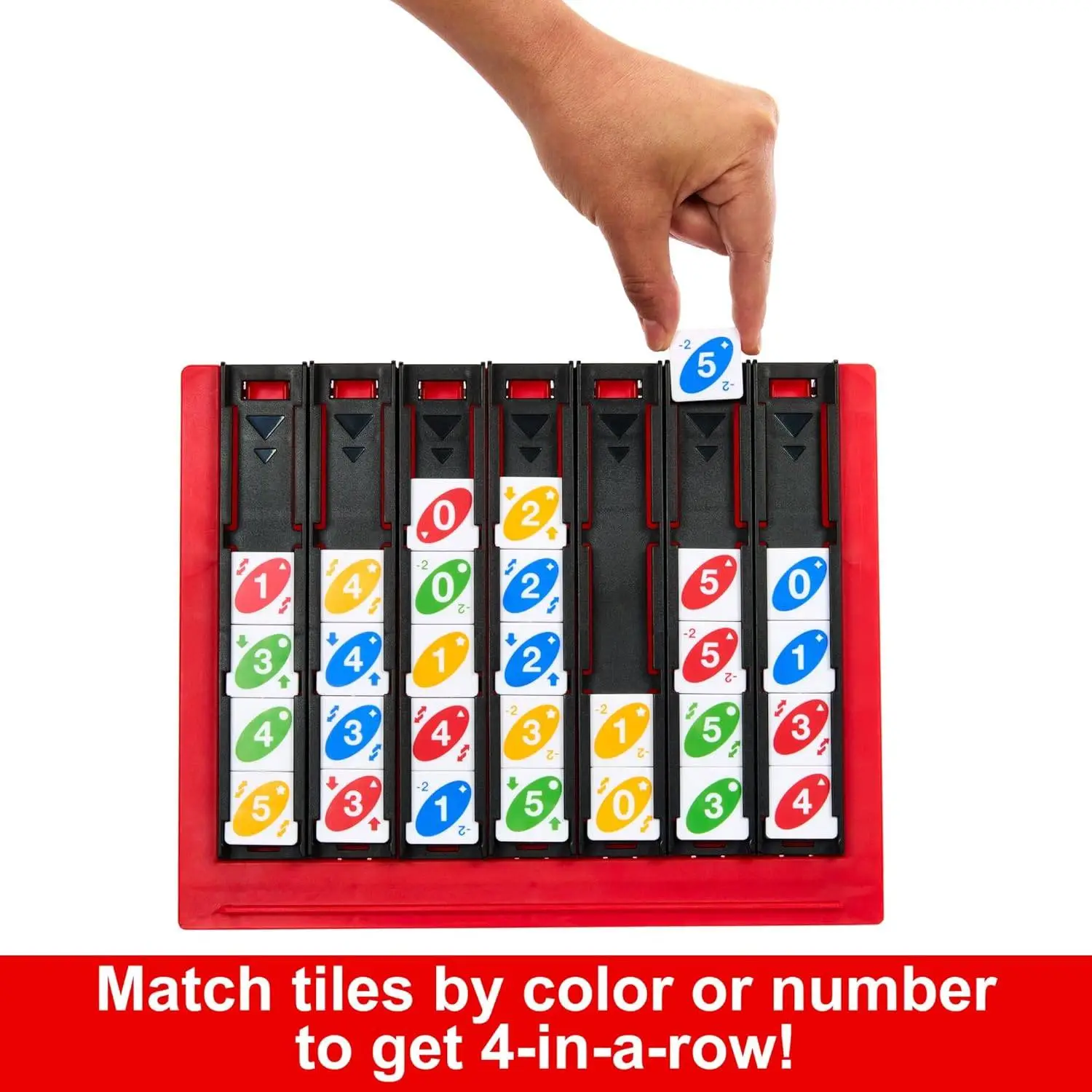 Mattel Games UNO Quatro Game with Colored Tiles & Plastic Grid for Adult, Family & Parties, 2 to 4 Players Ages 7 Years Old & Up view 7