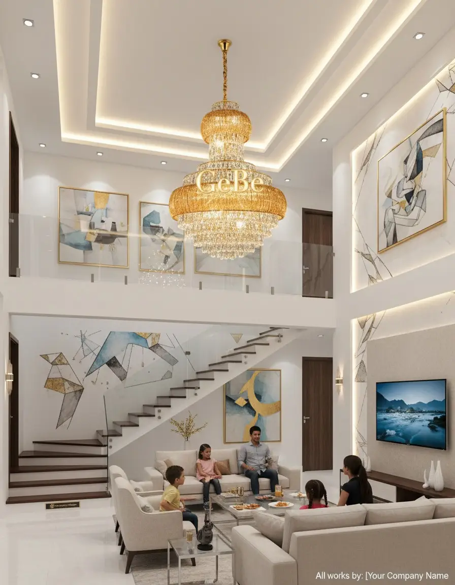 Golden Teardrop Chandelier - 6997-800x1000MM