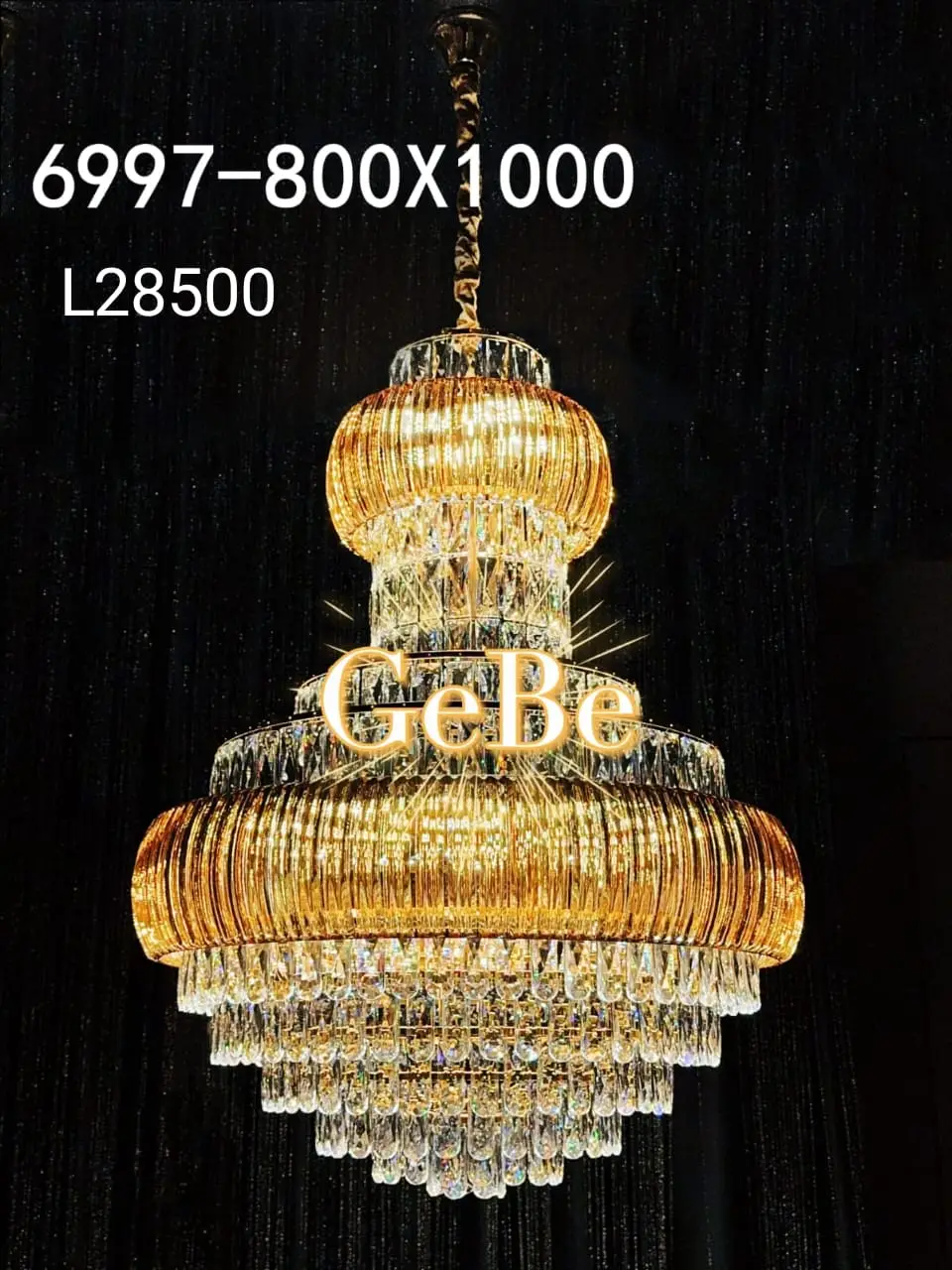 Golden Teardrop Chandelier - 6997-800x1000MM view 2