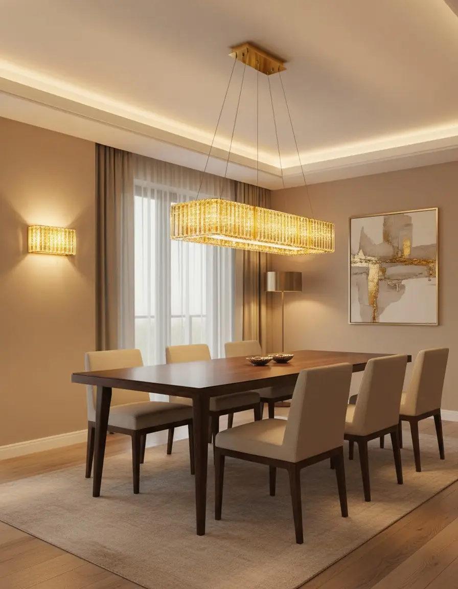 Elegant Crystal Dining Chandelier - D6866-800X300MM