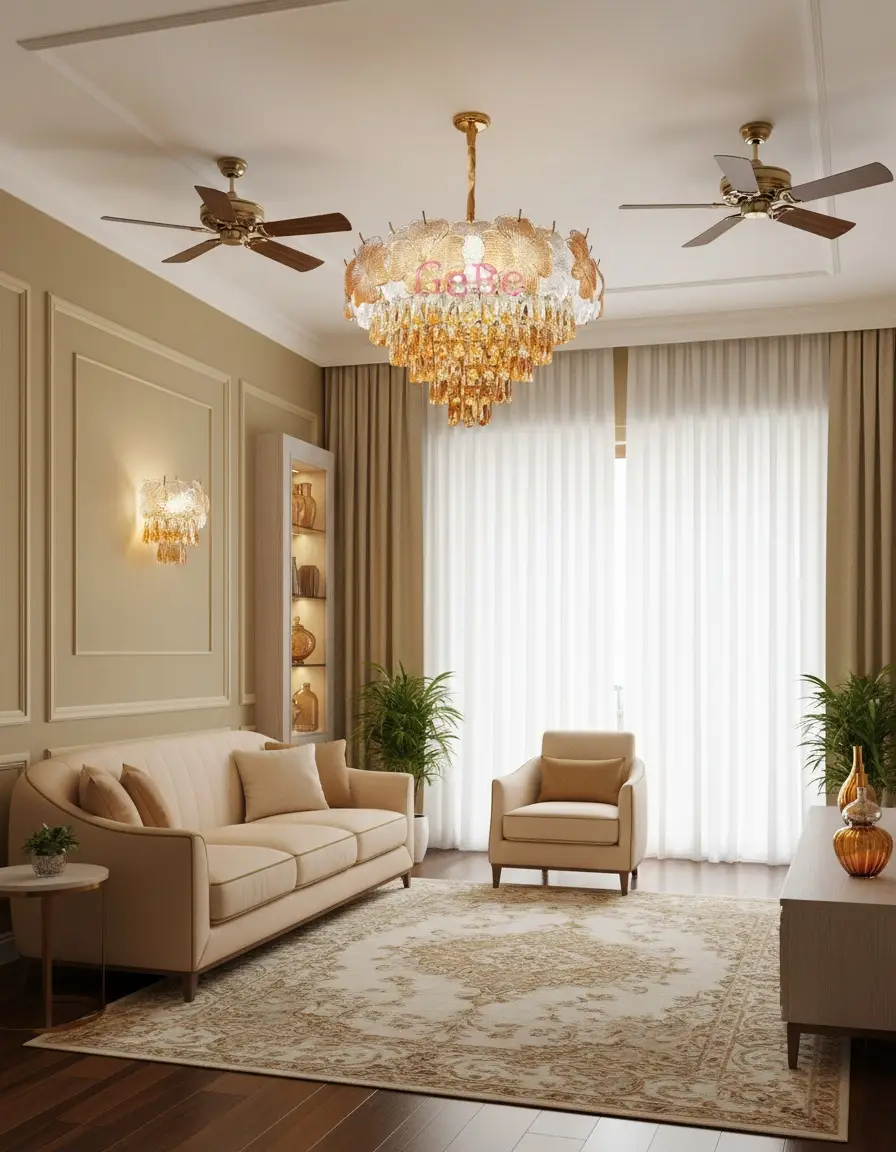 Elegant Golden Crystal Chandelier - 6989-600