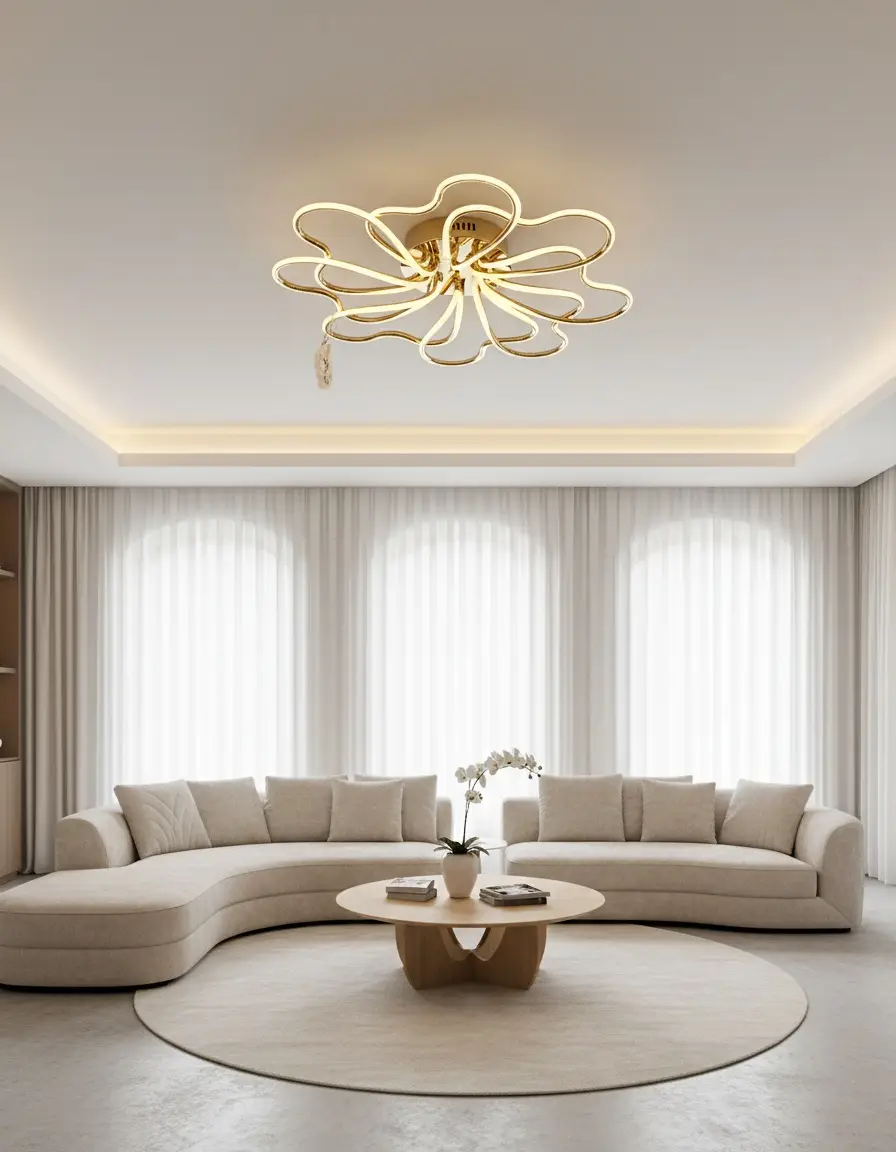 Floral Gold Ceiling Light - 6701