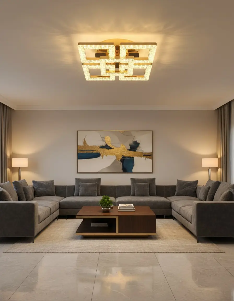 Modern Geometric Ceiling Light - 6015-4+1