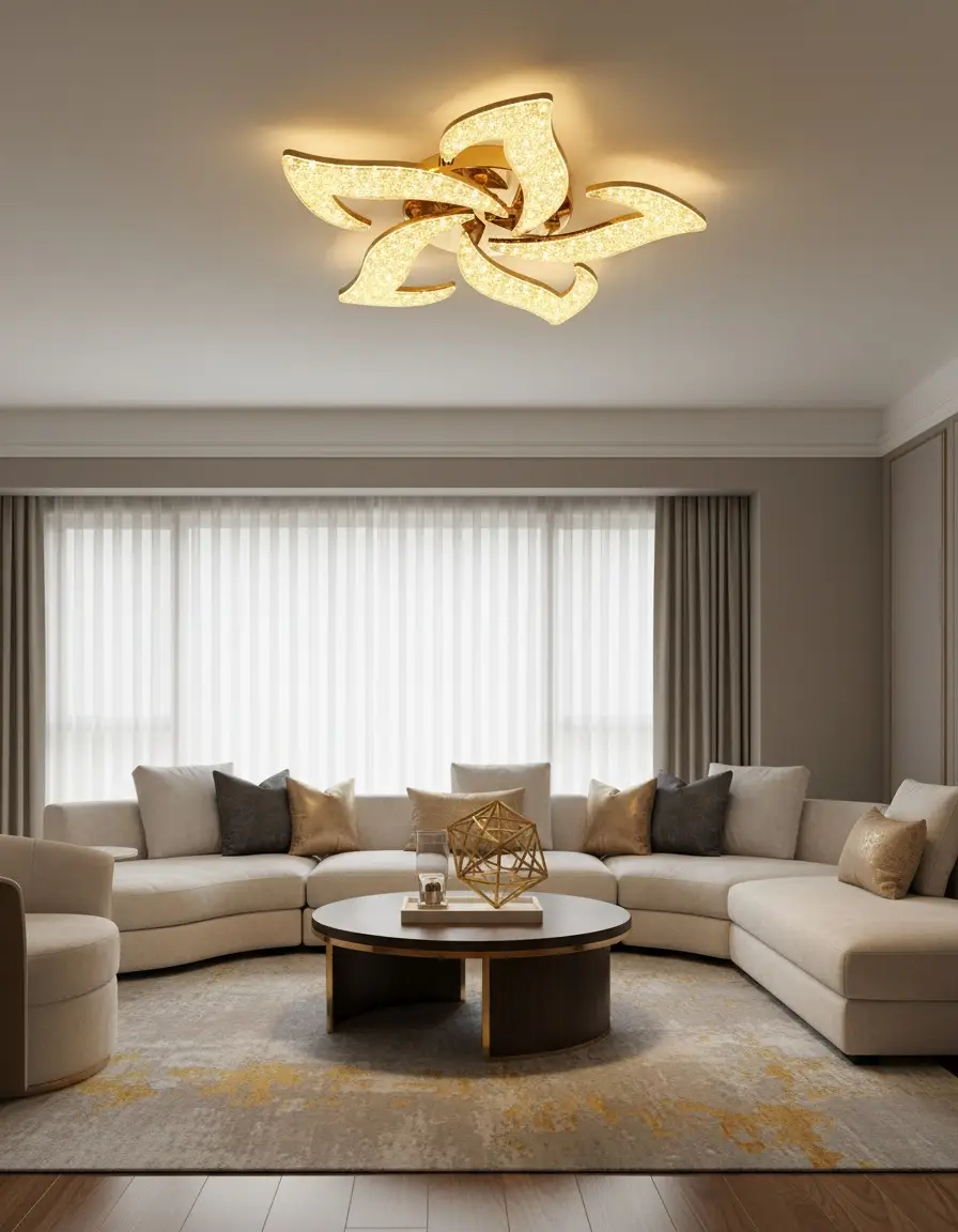 Floral Gold Ceiling Light - 6066-5