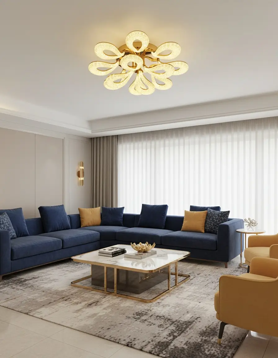 Golden Blossom LED Ceiling Light - 6035-8+4