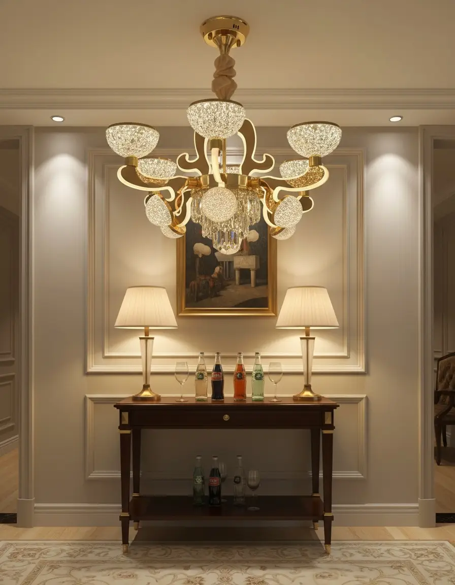 Elegant Crystal Chandelier - 1305-6
