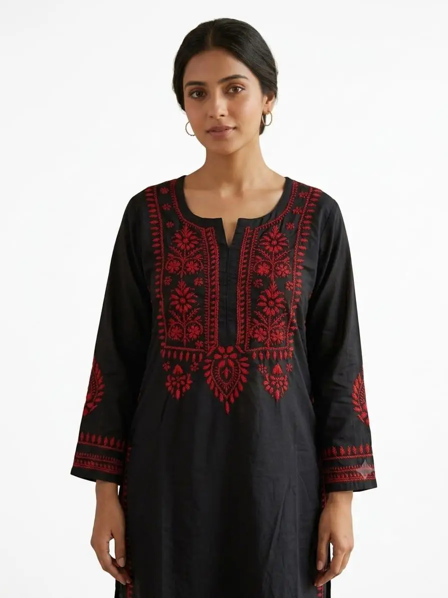 Chikan Kurta Set by Lucknow Chikan Factory view 2