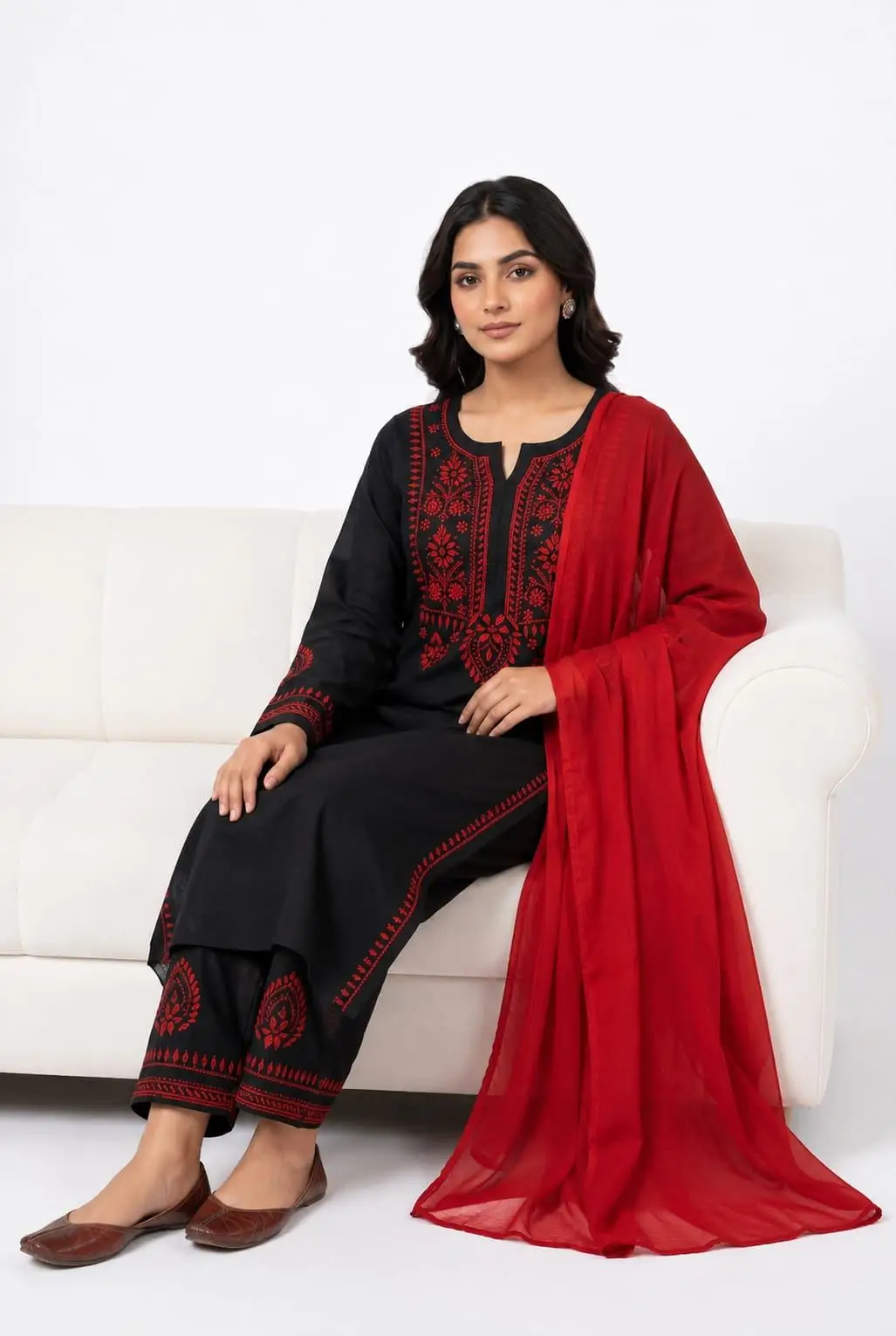 Chikan Kurta Set by Lucknow Chikan Factory view 4