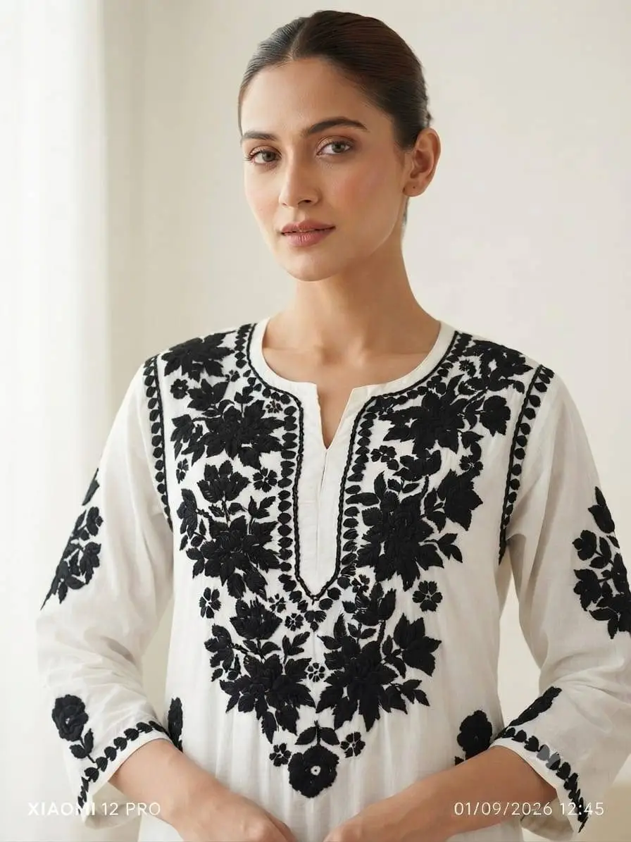LCF CHIKAN EMBROIDERED KURTI view 2