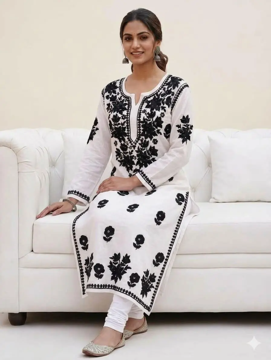 LCF CHIKAN EMBROIDERED KURTI view 4