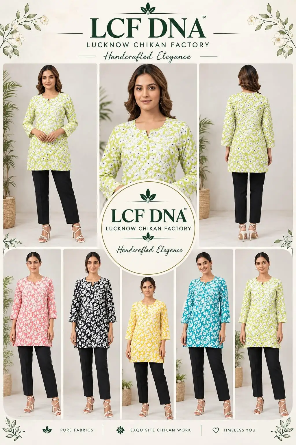 LCF CHIKAN EMBROIDERY PRINTED SHORT TOP - DARK YELLOW view 5