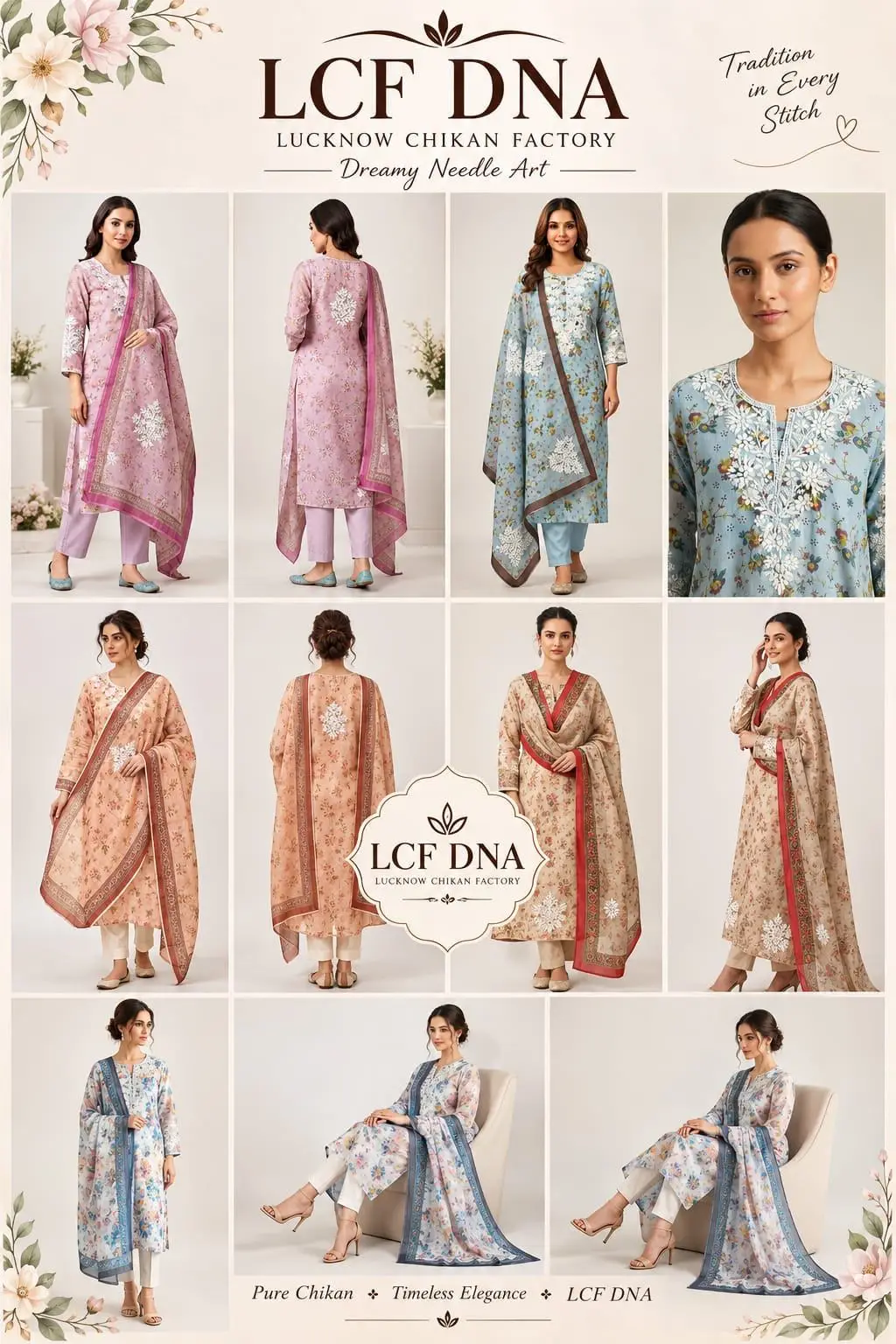 UNSTITCHED KOTA PRINTED DRESS MARTERIAL (KURTA & DUPPATA) - PINK view 5