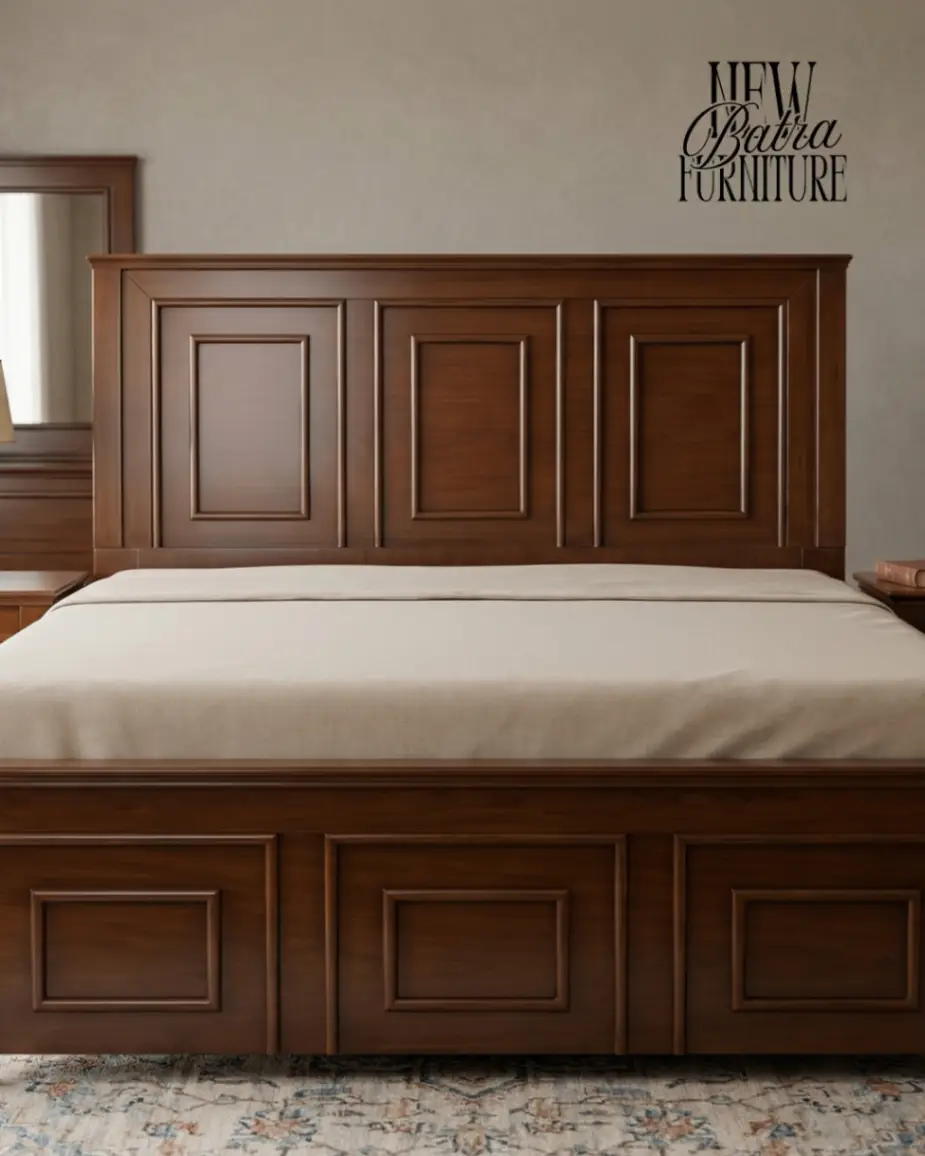 Royal Panel Wooden Double Bed