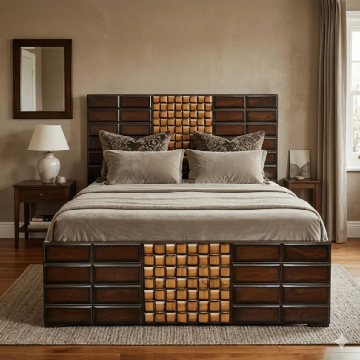 Textural Harmony Solid Wood Bedframe