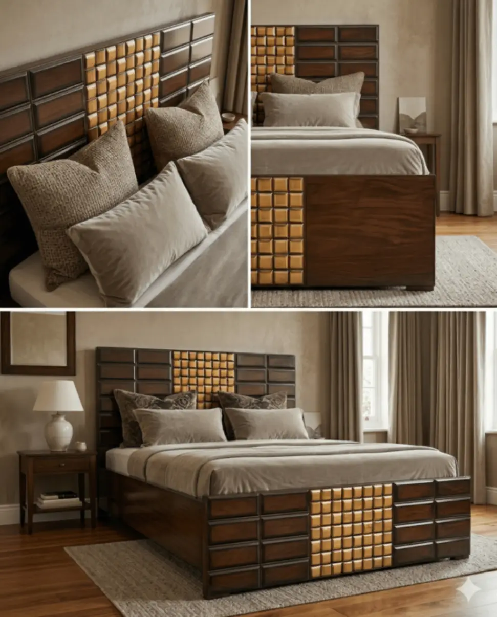 Textural Harmony Solid Wood Bedframe view 2