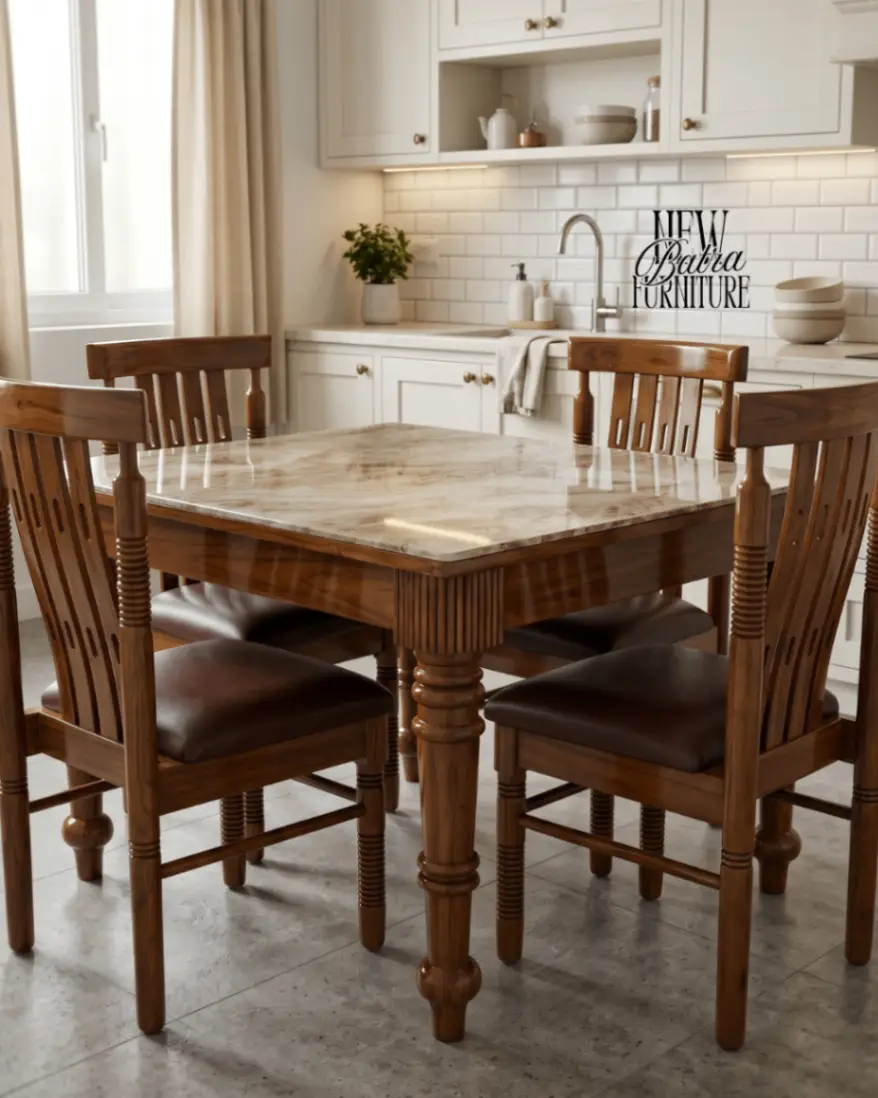 WOODEN DINING TABLE 4 CHAIR wooden solid dining set