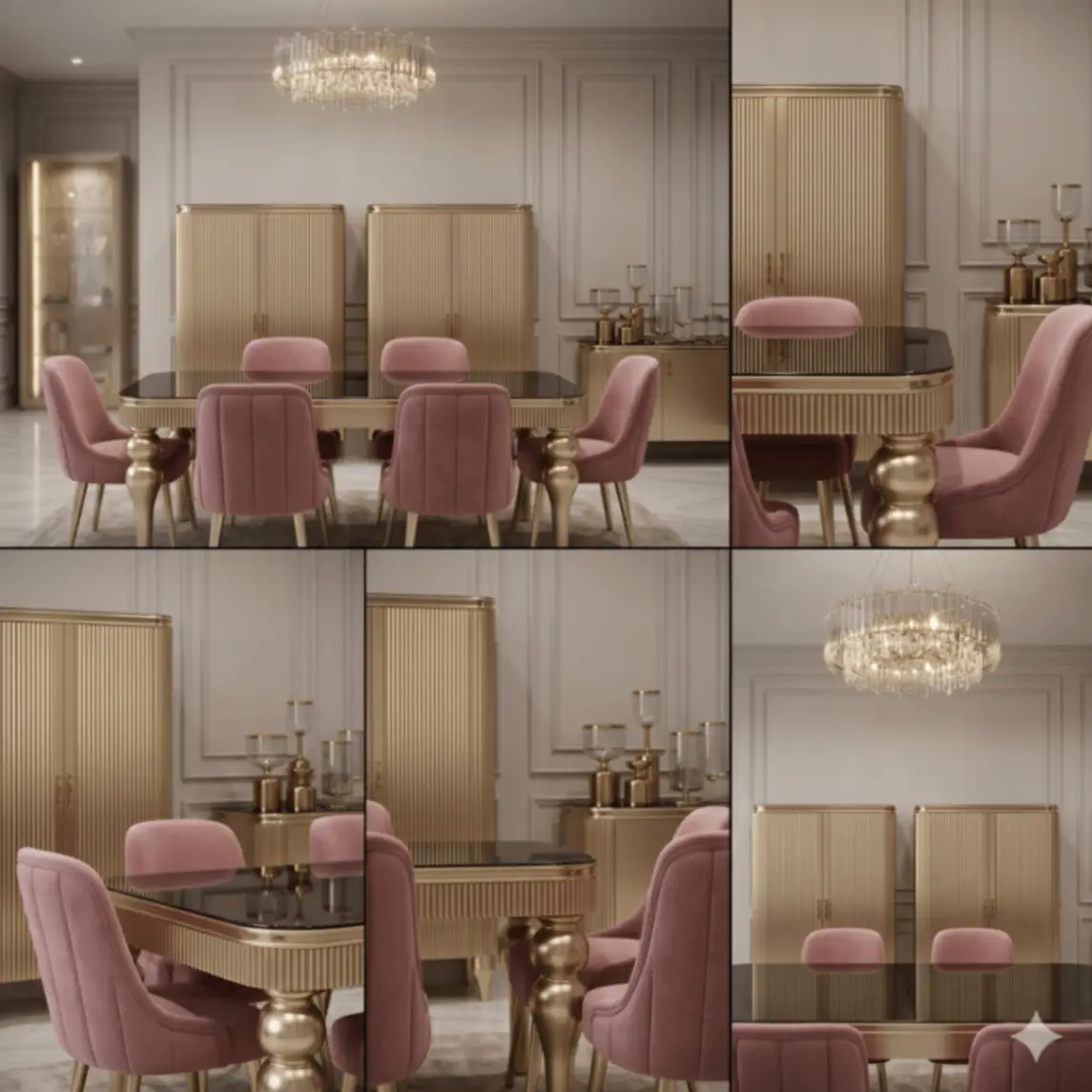 6 Seater Royal wood Dining Table Set  view 2