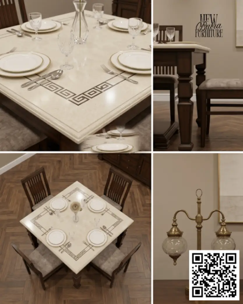 New batra furniture Solid Teek Wood 4 Seater Dining  view 2