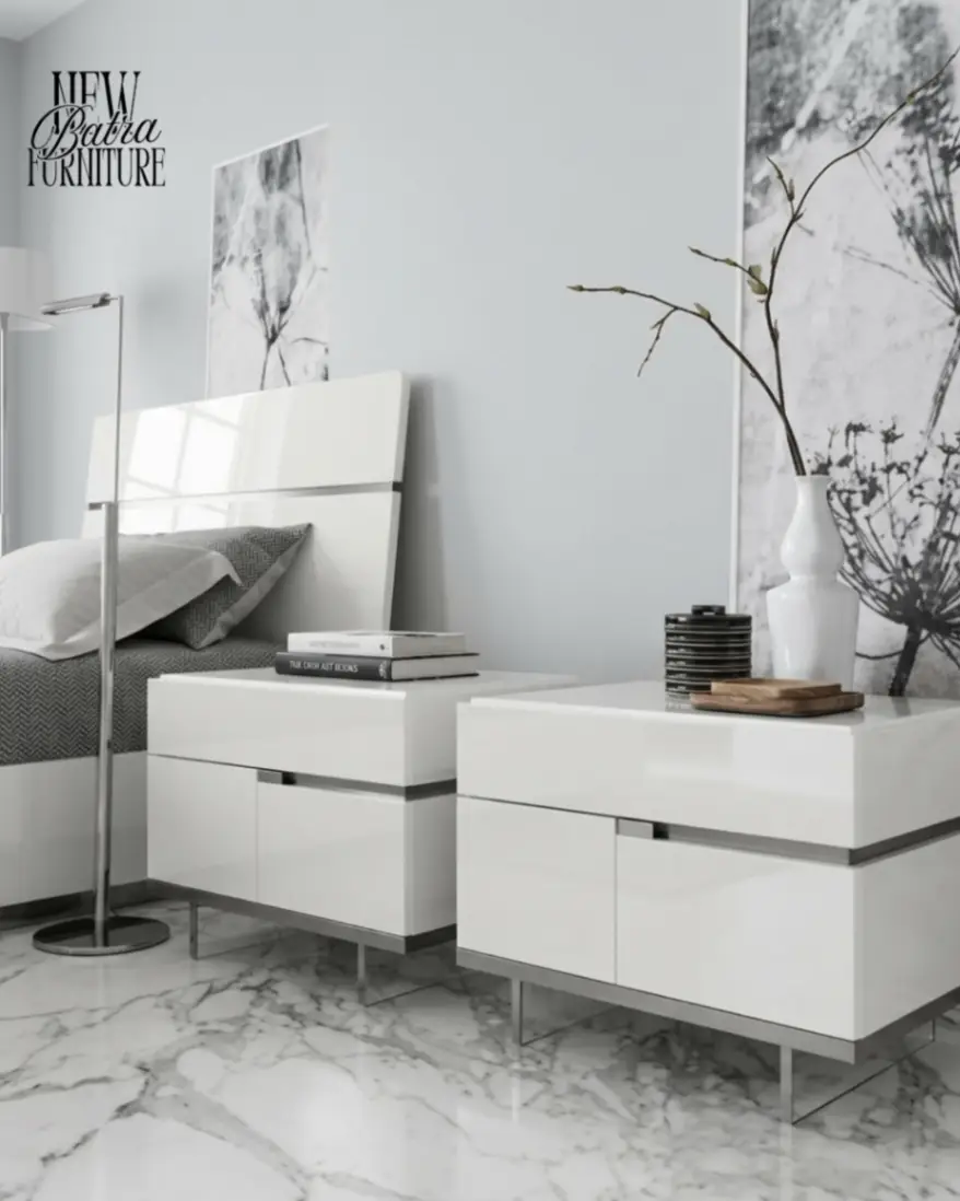 White Modern Nightstand