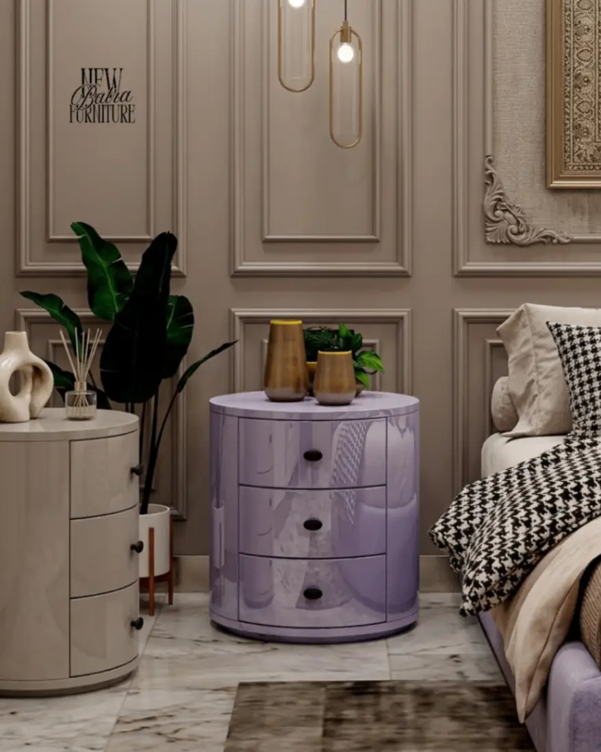 Round Purple Side Table