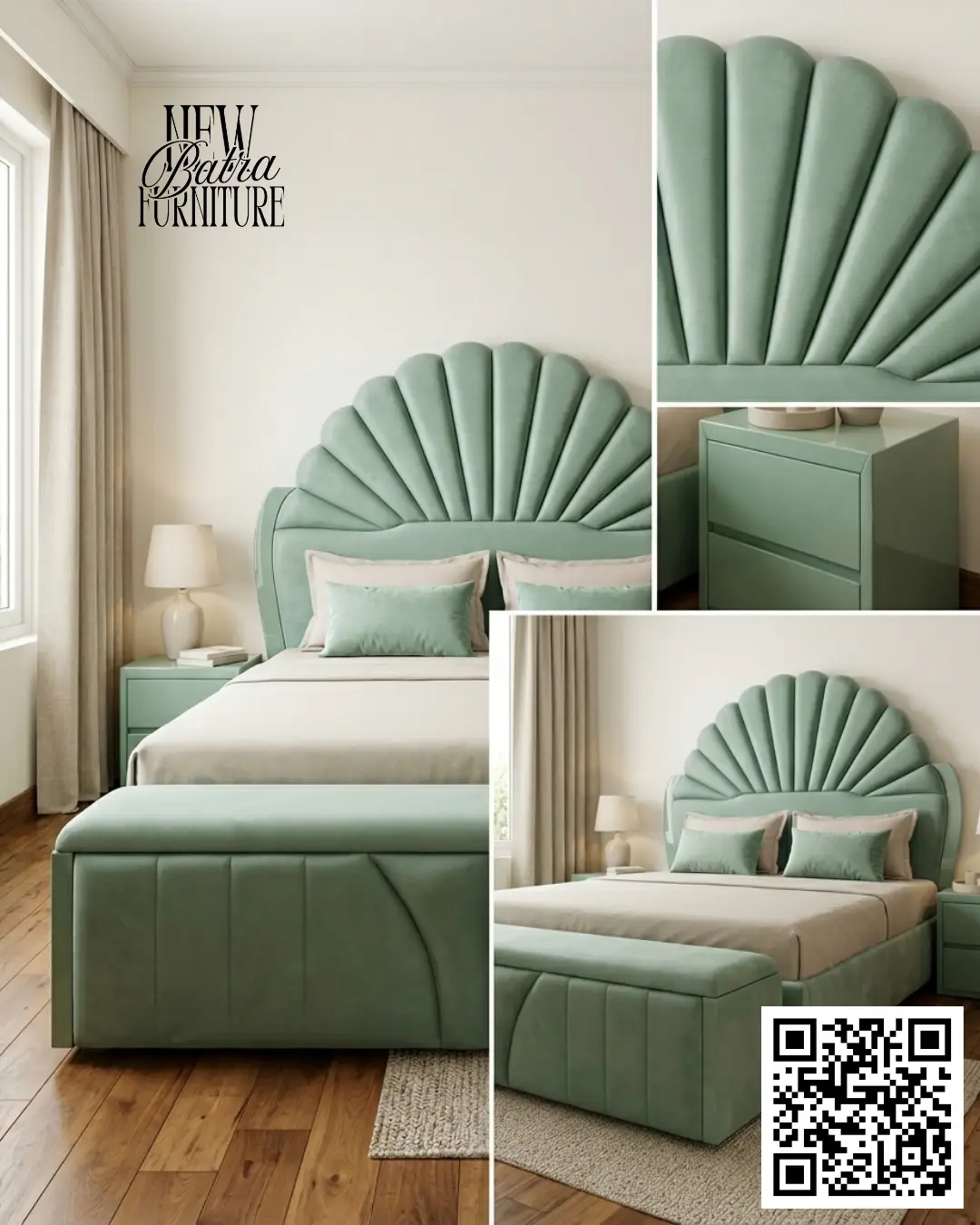 Shell Headboard Bed by New Batra Furniture view 2