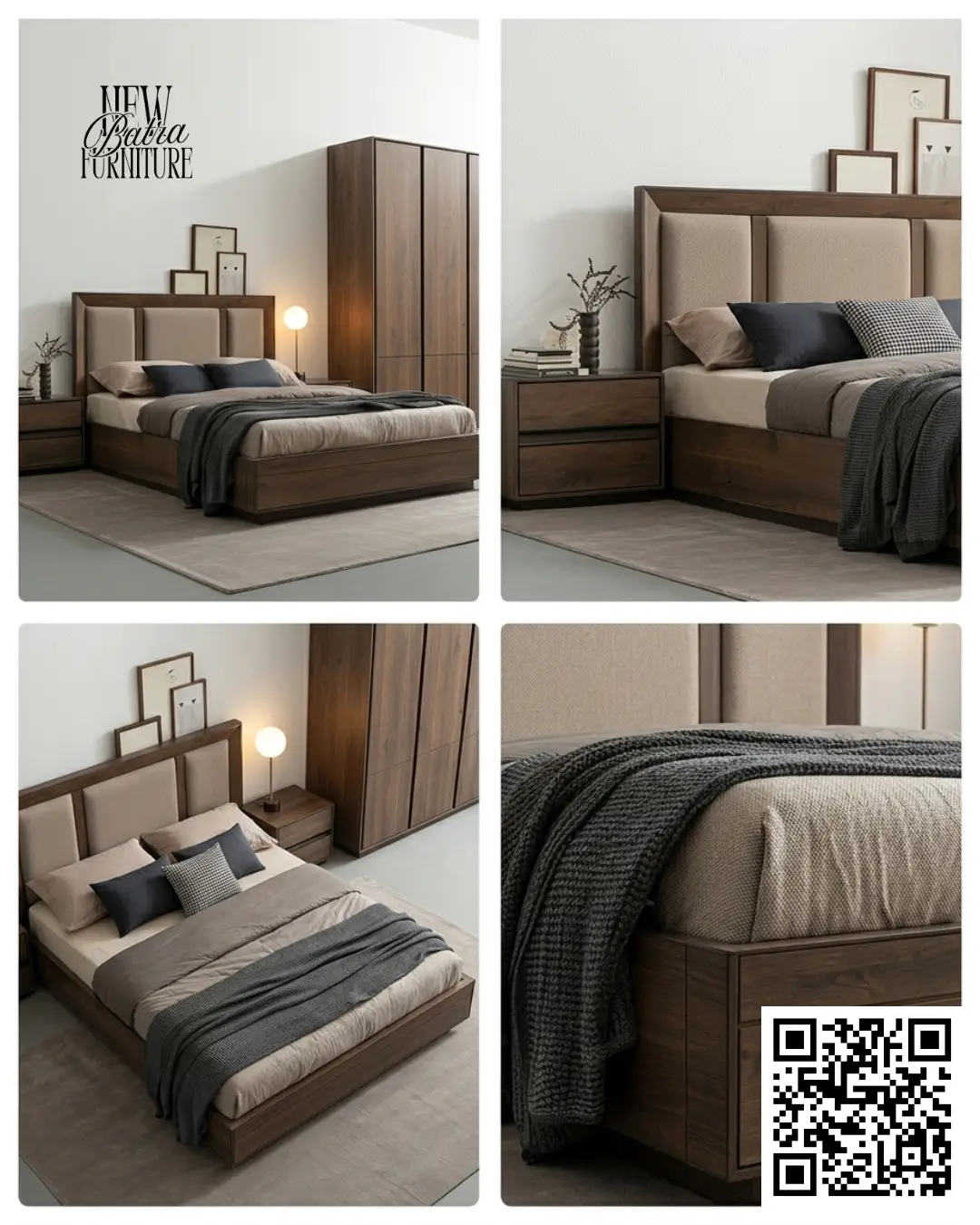 Clean lines and a polished brown wood finish. view 2