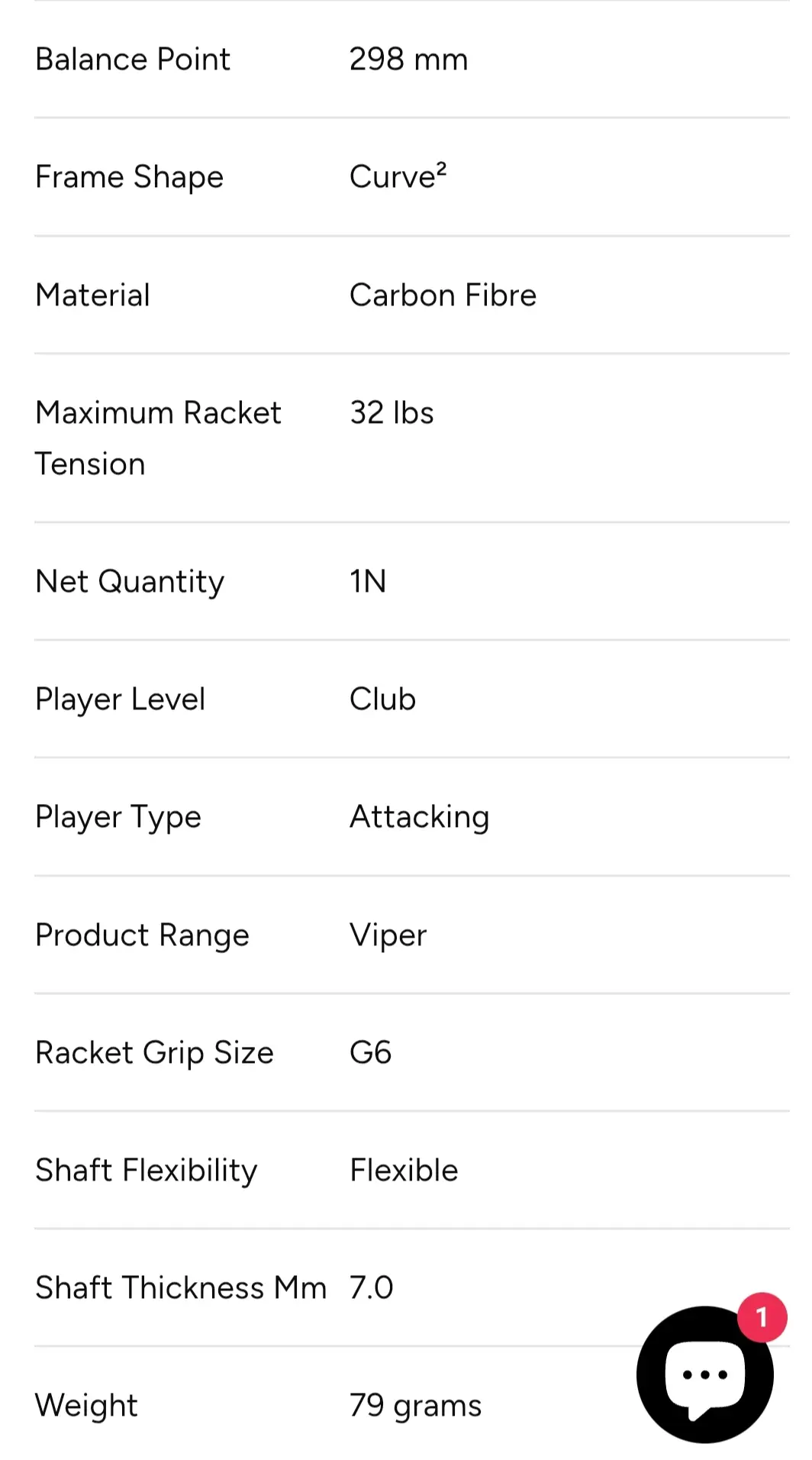 Hundred Vipar 900 Badminton Racket view 4