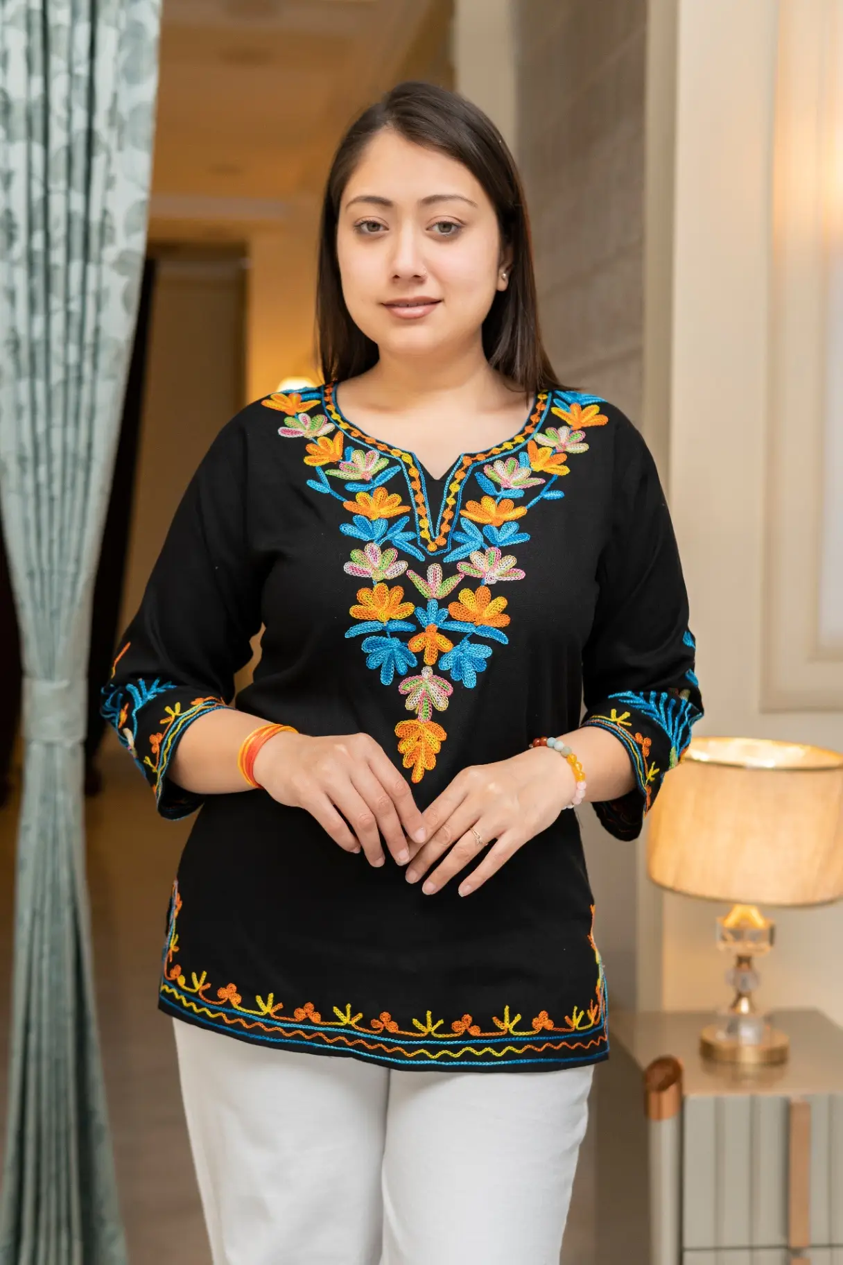 Kashmiri Multi Color Work Kurtis  view 2