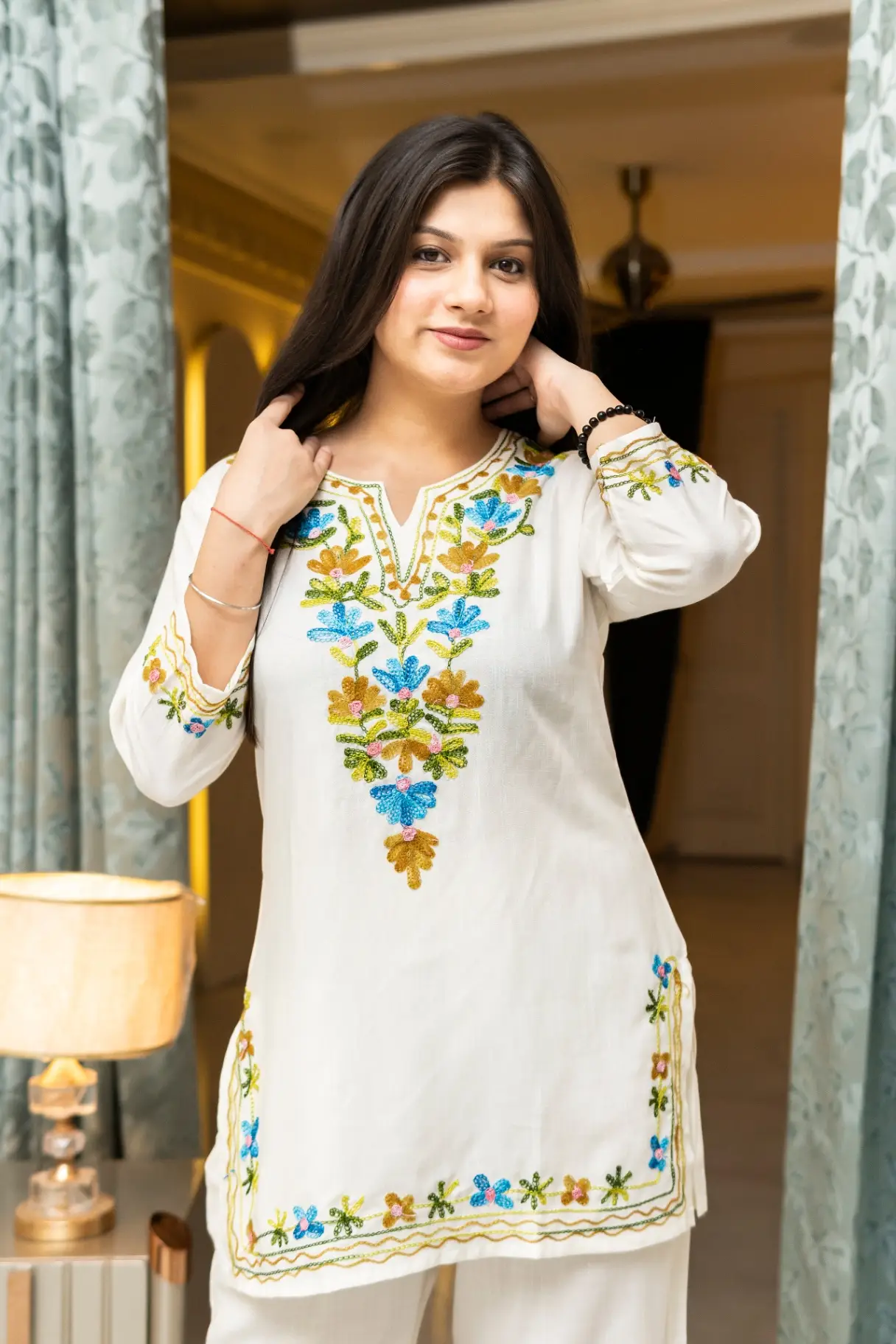 Floral Artisanal Kashmiri Embroidered Co-ord Set