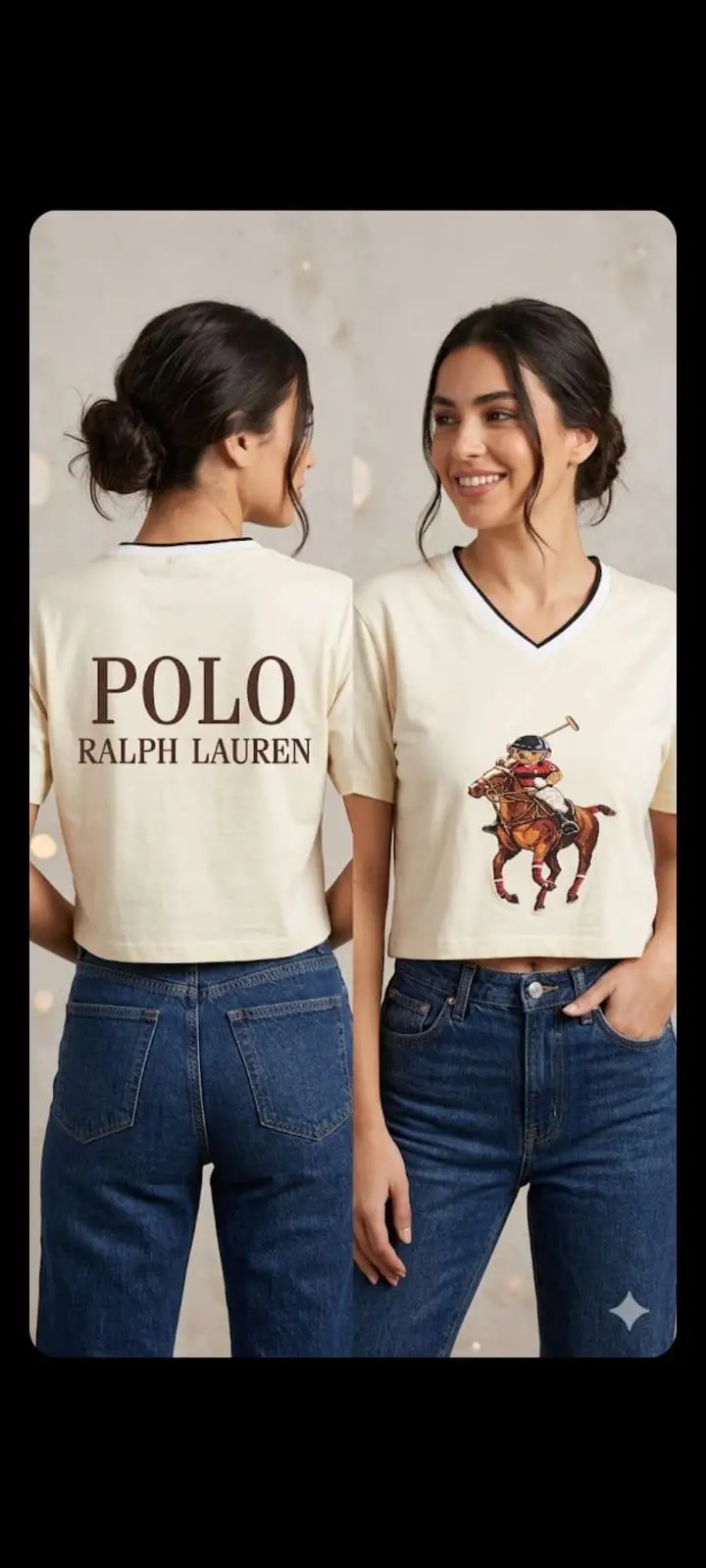 Polo Ralph Lauren Cropped V neck T-Shirt