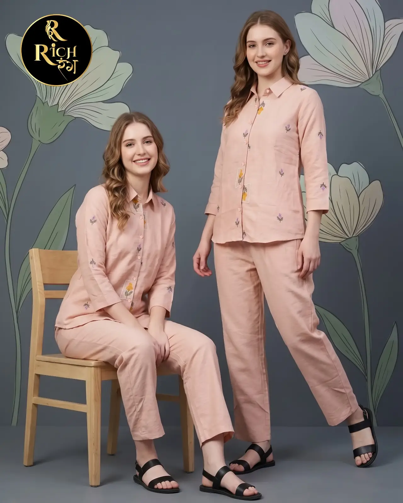 Blush Horizon Collared Co-ord Set